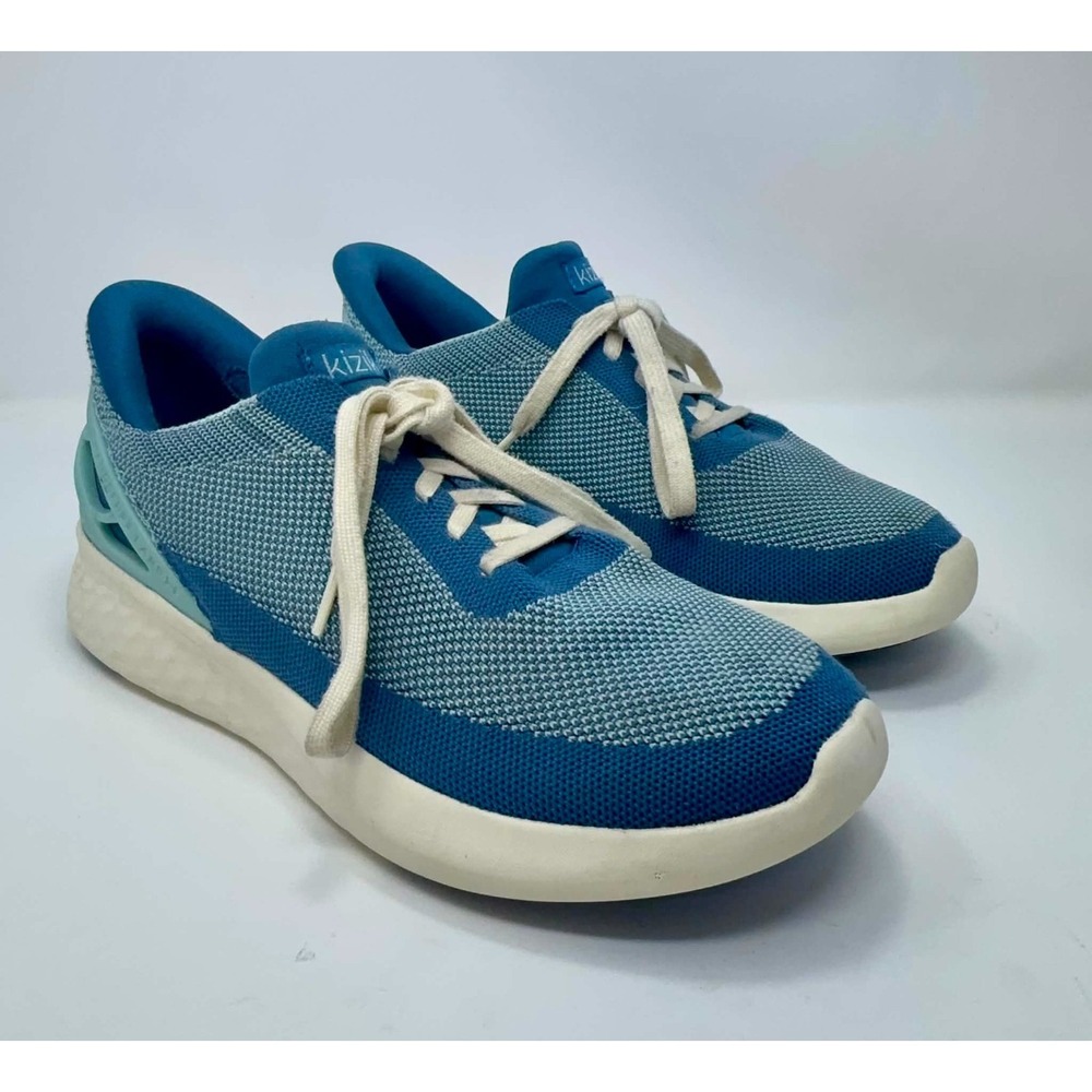 Kizik Athens Hands Free Sneakers Women's Size 10 Blue Knit Comfort Walking Shoes